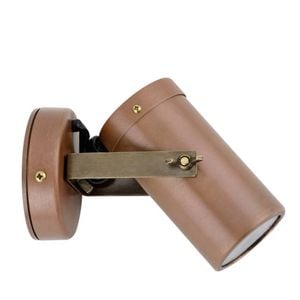 CLA Lighting Exterior Adjustable Head Aged Copper Wall Pillar Spot Light IP54