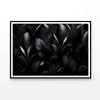 Luxury Black & Gold Leaves Art  Print 100% Australian Made 90x60cm  (poster)