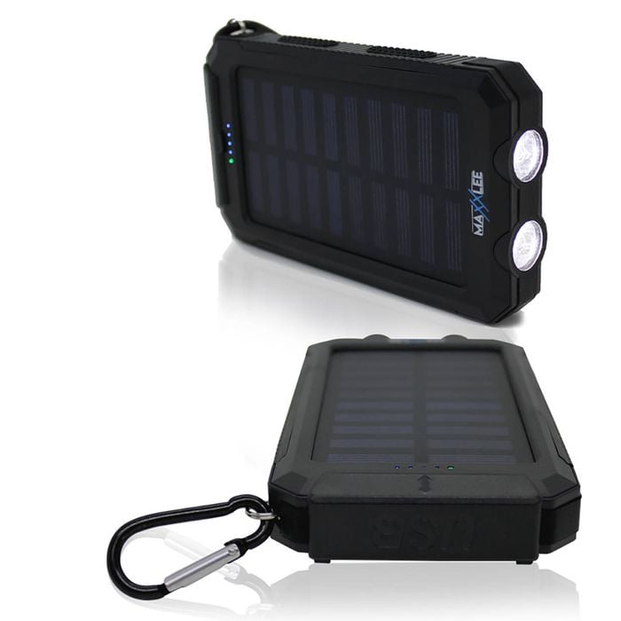 Maxxlee 10000mAh Solar Power Bank BLACK