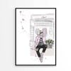 Fashion Girl with Bag Print 100% Australian Made 90x120cm (Poster)