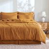 Dreamaker Linen Cotton Quilt Cover Set Rust - King Bed