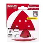 Diablo 93 x 93mm Assorted Grit Abrasive All Surface Detail Sander Sheets - 10 Pack