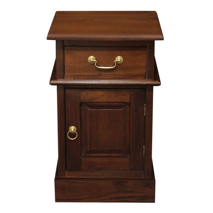 Centrum Furniture Tasmania 1 Door 1 Drawer Bedside Table - Right - Mahogany