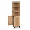 Costway Pe Rattan Corner Cabinet 172cm Bookcase Sideboard