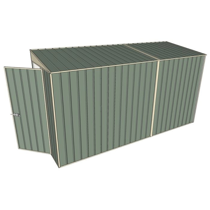 Build-A-Shed 1.2 x 3.7 x 2.0m Skillion No Side Doors Shed - Green