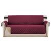 Smarcute 3 Seater Quilted Reversible Sofa Cover with Straps Burgundy