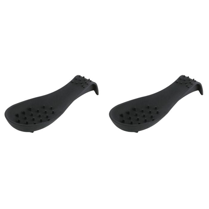2PK Dexas Silicone Spoon Rest Cooking Utensil Holder - Black