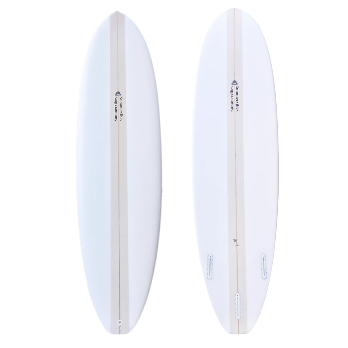 Summer vibes Mini Mal Funboard Surfboard - Beige - BEIGE, 7'6" x 21 1/2" x 2 13/16" 52.6L