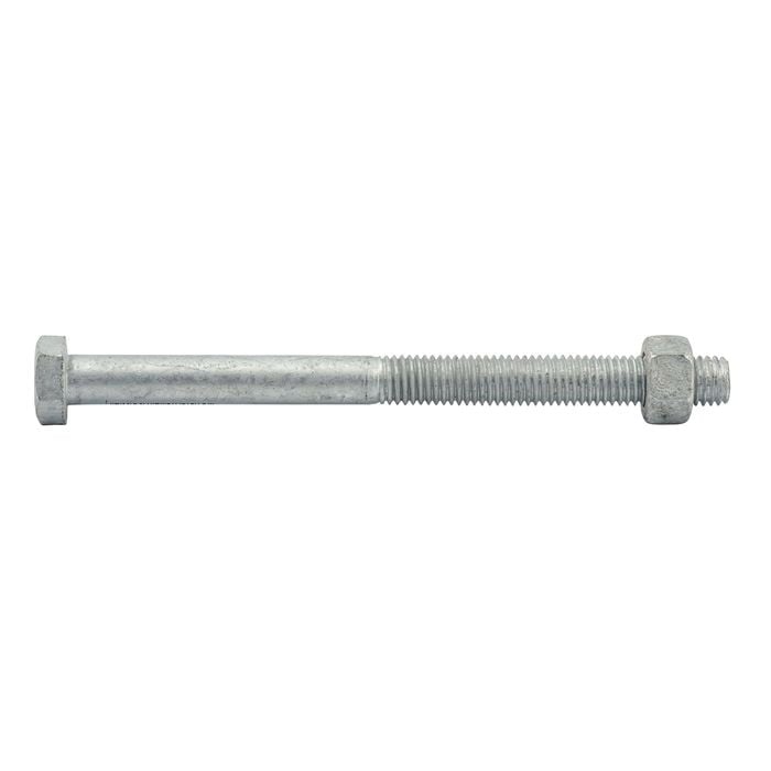 ZENITH M12 x 150mm Hot Dip Galvanised Hex Head Bolts and Nuts - 12 Pack