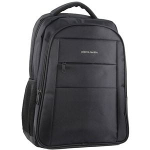 Pierre Cardin Mens Travel & Business Backpack with Built-in USB Port - Black - Black | Nylon | Backpack