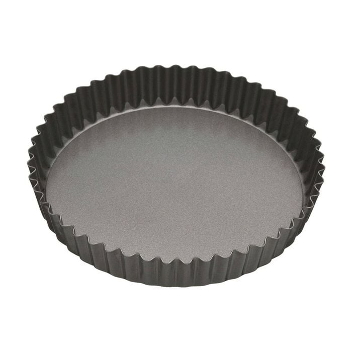 Mastercraft 25cm Heavy Loose Base Non-Stick Round Flan Quiche Pan - Black