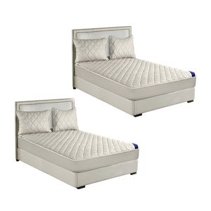 SOGA 2 Pack White Double Cross-Hatch Quilted Mattress Cover Sets with 4 Pillowcases