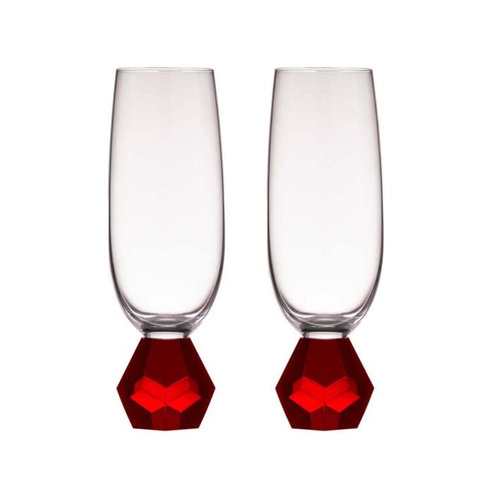 Tempa Zhara Set of 2 Champagne Glasses Ruby