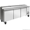 Thermaster TPB2400 Pizza Prep Stainless Steel Three Door Bench Fridge