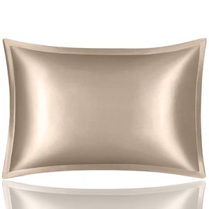 Anypillow Pillowcase 50x90cm Coffee Pure Real Silk
