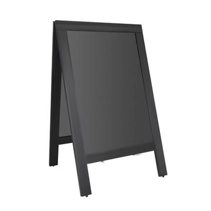 Olympia Pavement Board Black Wooden Frame 700x1200mm Chalkboard Sign