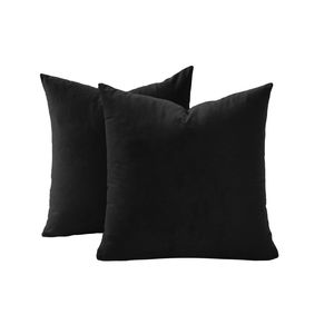 Gioia Casa Twin-pack Velvet Cushion Covers – Soft Microfibre Cushion Covers With Hidden Zipper (black, 45cm*45cm)