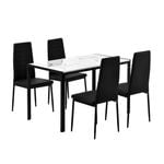 Marble White Dining Table Set 4 Chairs Sintered Stone