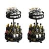 SOGA 2X 2 Tier Black Steel Round Rotating Kitchen Countertop Organiser Shelf