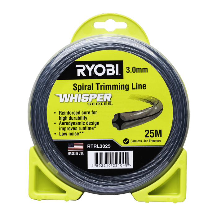 Ryobi 3.0mm 25m Whisper Series Spiral Trimming Line