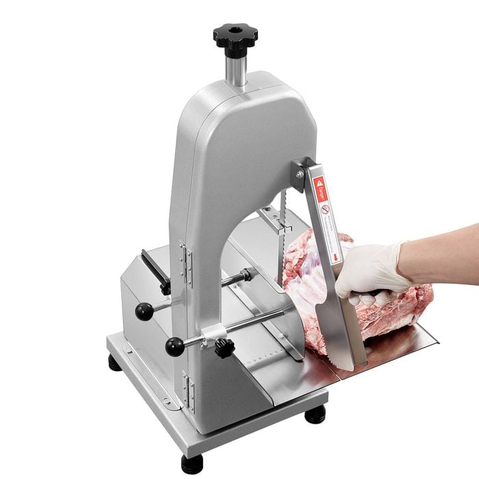 VEVOR Commercial Electric Meat Bone Bandsaw Machine Silver Stainless Steel 650W