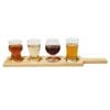 Beer Flight Set With 4 Glasses – Wooden Paddle