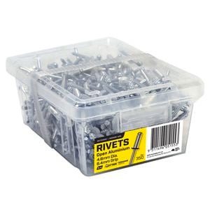 Otter 4.8 x 6.4mm Open Aluminium Blind Rivets - 350 Pack