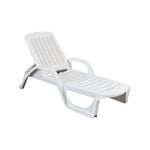 TULUM FIXED SUNLOUNGE 190 x 71 x 46 cm - WHITE
