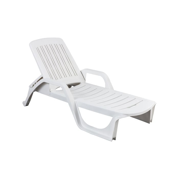 Marquee 190 x 71 x 46cm Tulum Fixed Sunlounge - White