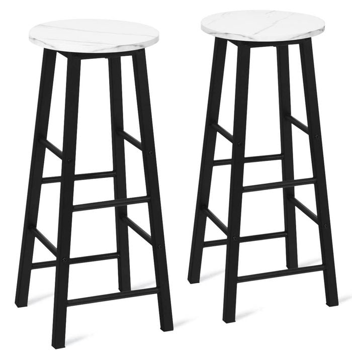 Costway 2pcs Bar Stool Set Kitchen Counter Dining Chairs Bistro Barstools