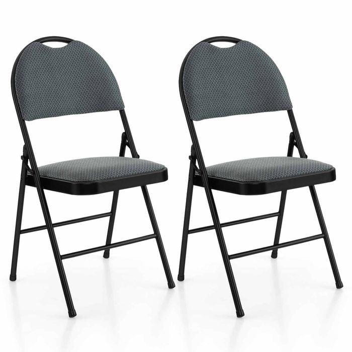 Costway 2x Folding Dining Chair Portable Side Backrest Office Padded