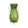 Soga 51cm Green Glass Oval Floor Vase With Metal Stand