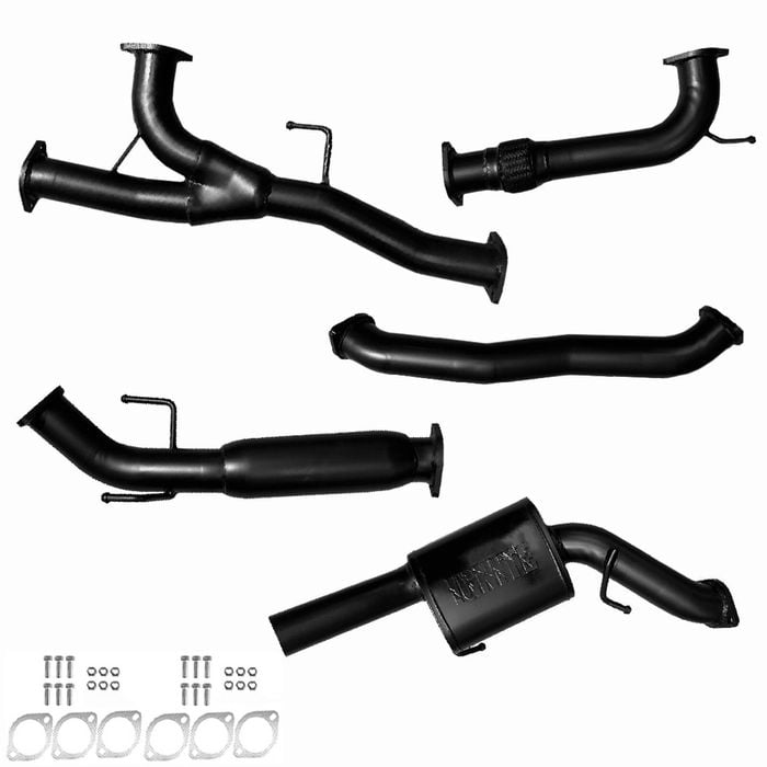 Ignite Exhausts Cat Back For Nissan Y62 Patrol 5.6l V8 3 Inch With Mid Section Hotdog Black Aluminised Steel