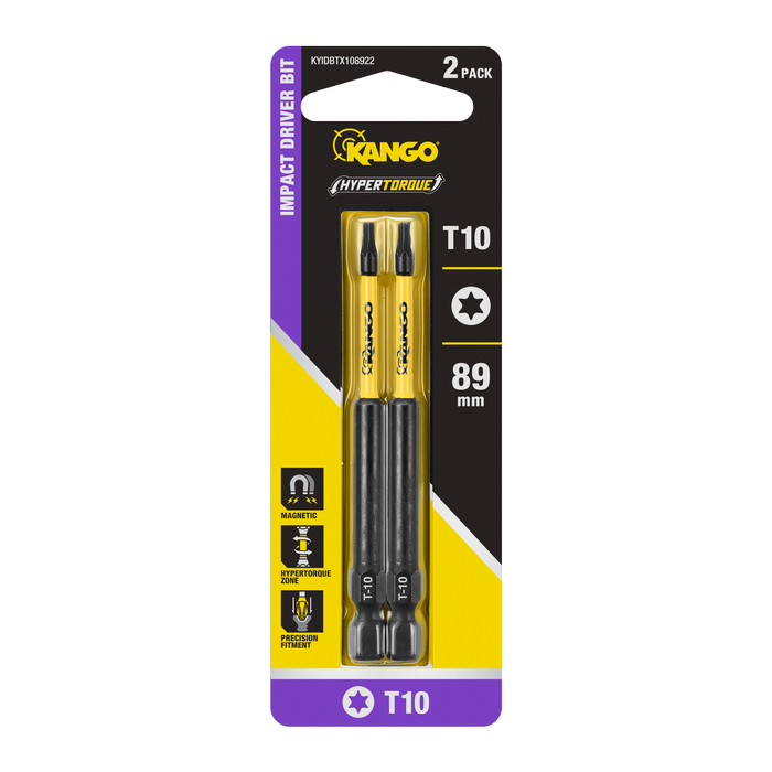 Kango 89mm TX10 HYPERTORQUE™ Impact Driver Bit - 2 Pack