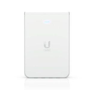 UBIQUITI UniFi Wi-Fi 6 In-Wall Wall-mounted WiFi 6 access point with a built-in PoE switch.