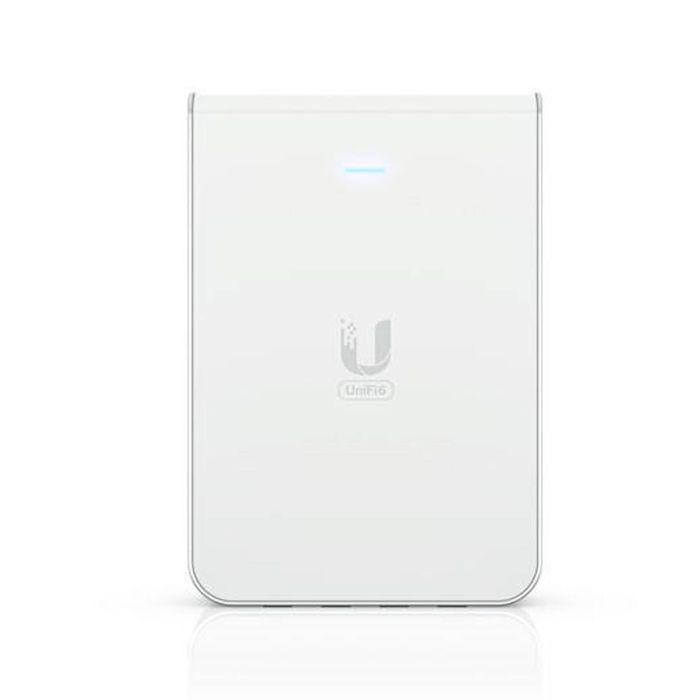 UBIQUITI UniFi Wi-Fi 6 In-Wall Wall-mounted WiFi 6 access point with a built-in PoE switch.