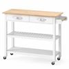 Costway Kitchen Island 3tier Rolling Utility Cart Wood Trolley