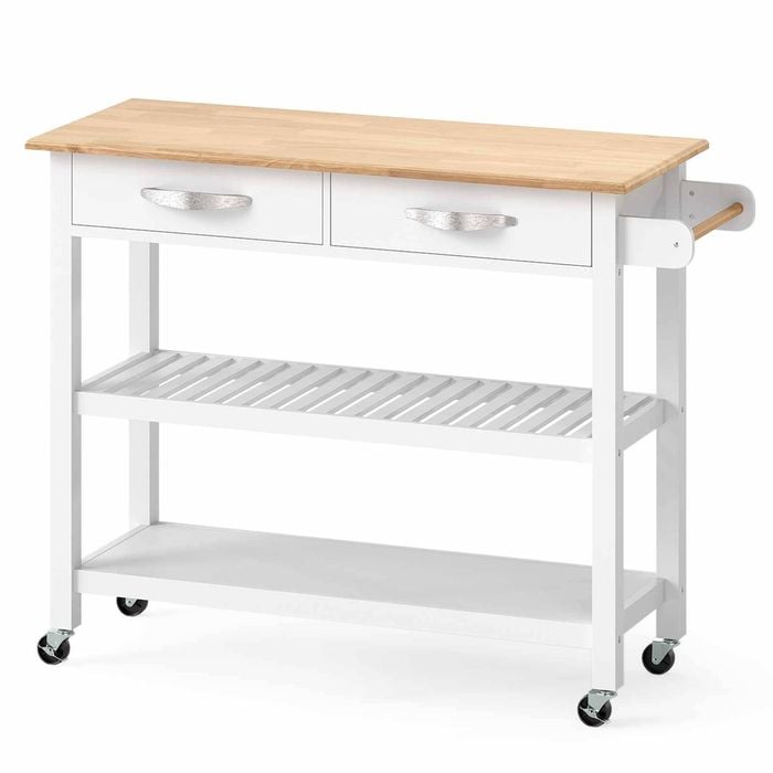 Costway Kitchen Island 3tier Rolling Utility Cart Wood Trolley