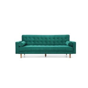 Sofa Bed 3 Seater Button Tufted Lounge Set for Living Room Couch in Velvet Green Colour