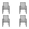 Oro 4pc Set Aluminium Outdoor Dining Chair Charcoal