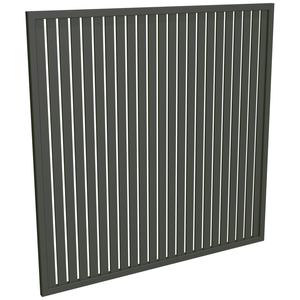 ProtectorAl 1001 - 2000 x 1001 - 2000mm Woodland Grey Vertical 18mm Gap Aluminium Welded Slat Panel