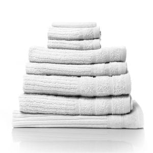 Royal Comfort Eden 600GSM Luxury Bath Towels Set White 8 Piece