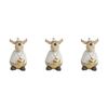 3x LVD Wood/Resin Buster Deer Sculpture Christmas Holiday Decor Lrg 14cm White