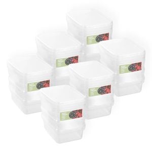 18pc Lemon & Lime Keep Fresh 300ml/11cm Food Container Takeaway Storage Clear