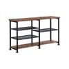 IHOMDEC Industrial 4-Tier Console Table 140cmW Rustic Dark Brown