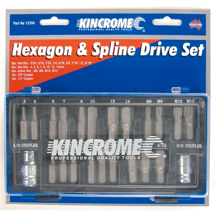 Kincrome Hex & Spline Bit Set 23pc Rome