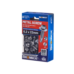 Bremick Metal Hex Screw 6.2 x 22mm B8 BOX 100