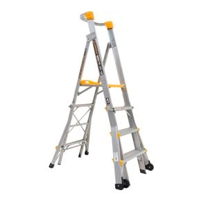 Gorilla 1.2-1.8m Heavy Duty Adjustable Aluminium Platform Ladder PL0406-HD