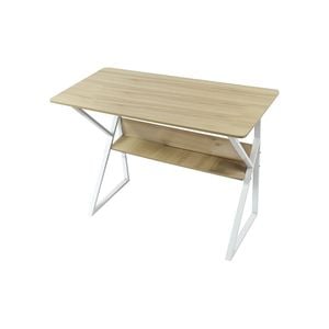 Wood and Metal Computer Desk with Shelf