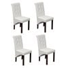vidaXL 4x Dining Chairs White PU Artificial Kitchen Furniture
